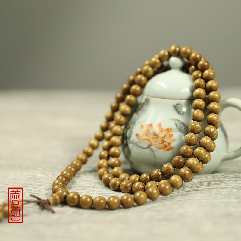 金丝楠木老料佛珠文玩手串108颗手持项链小叶桢楠男女手錬8/10