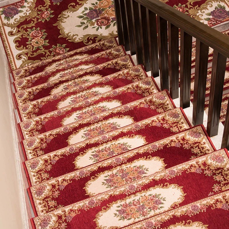折边楼梯垫踏步垫红木旋转楼梯家用防滑楼梯自粘地毯满铺可定制