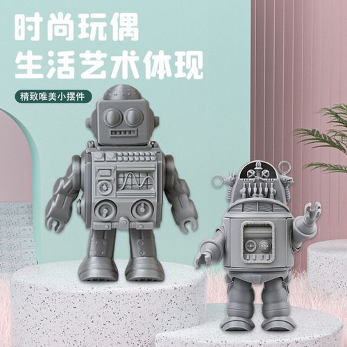 家居摆件现代复古机器人3D打印创意装饰品家居客厅酒柜书架工艺品