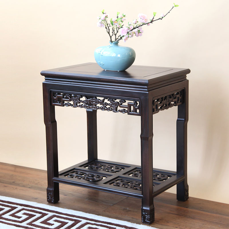 红木花架仿古中式盆景盆栽架子花盆鱼缸底座客厅落地架黑檀木花几