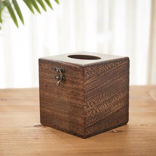 日式实木纸巾盒简约木质抽纸盒家用卷纸盒客厅卫生间方形卷筒纸盒