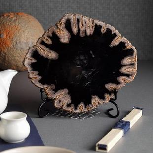 木化石摆件客厅玄关原石切片博古架装饰品创意家居办公室桌面摆件