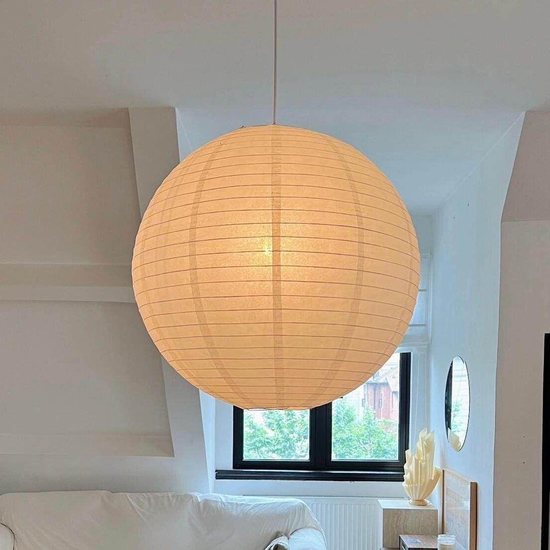 野口勇圆球宣纸吊灯简约茶室民宿餐厅卧室纸艺灯笼侘寂风日式吊灯