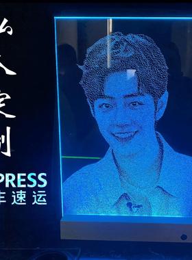 锤子玻璃画 画私人定制做非遗女朋友生日礼物手工照片高级琉璃灯