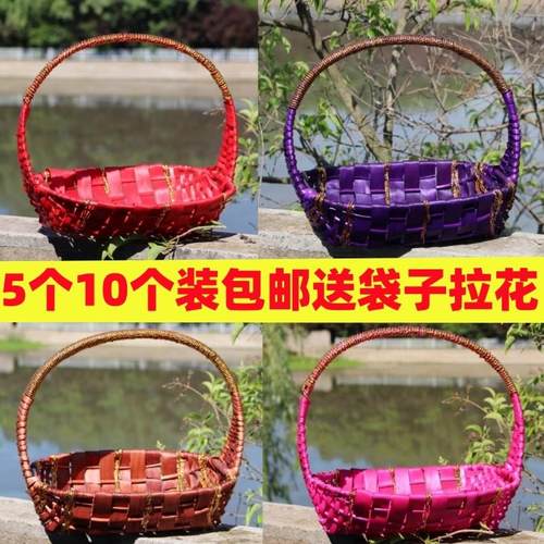 藤编水果篮柳编果蔬篮手工编织篮送礼篮回礼篮采摘篮插花篮礼品篮