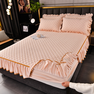 通用款 A类加厚四季 防滑花边床罩套 二合一夹棉床笠床裙式 2022新款