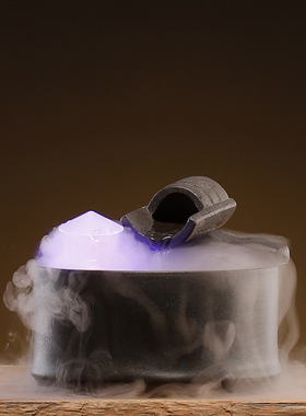 现代简约小型雾化加湿循环流水摆件家居玄关桌面造景装饰创意招财