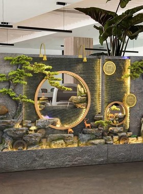 新款流水墙屏风隔断庭院花园景观装饰品公司饭店大厅开业招财摆件