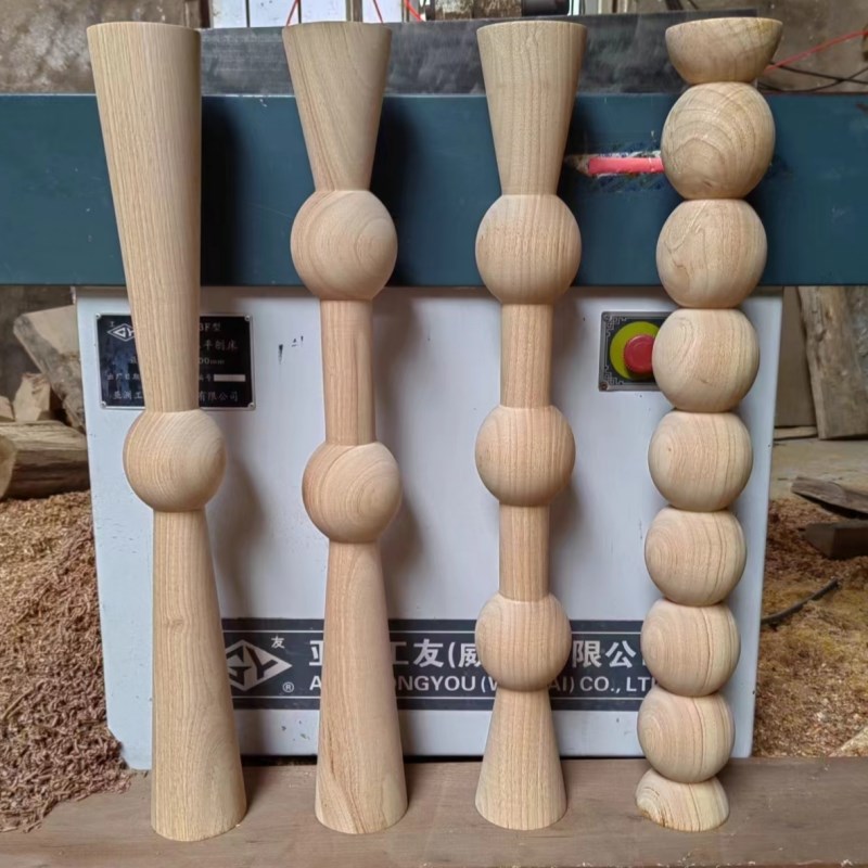 定制实木法式贝达吧台腿拉克茶几木腿葫芦圆球支撑腿高桌子玄关腿