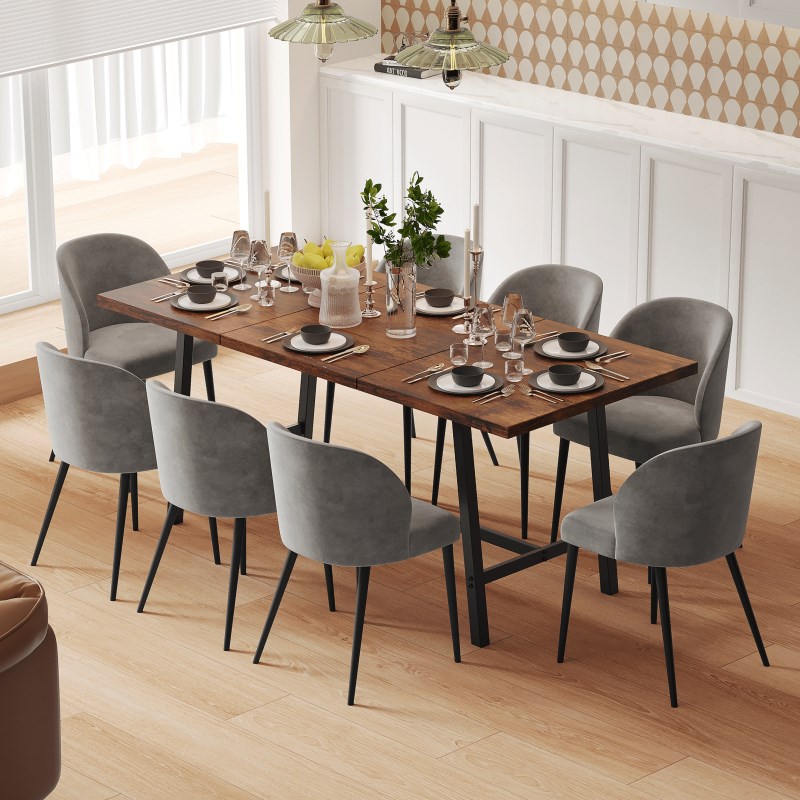 1.8米工业风铁配木质饭店餐桌餐厅面馆小吃店长方形桌家用电脑桌