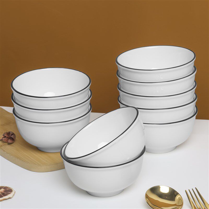 怀瑾碗家用陶瓷碗餐具碗碟套装极简风米饭碗小碗汤碗面碗盘子菜盘