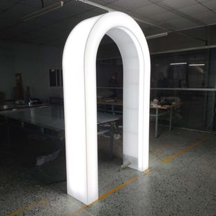饰拱门造型 长促亚克力灯箱制作加工厂弧形发光展台有机玻璃装