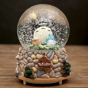 水晶球音乐盒 桌面摆件儿童生日礼物八音盒龙猫.小夜灯台灯存钱罐