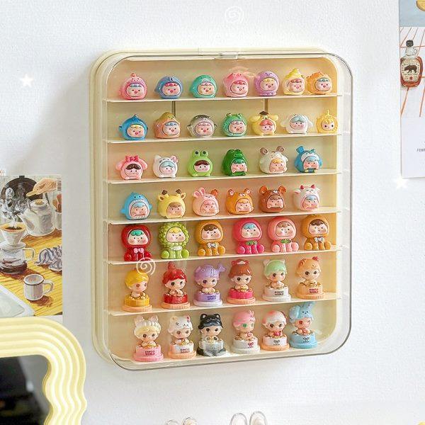 壁挂式萌粒展示盒公仔摆件手防尘展示架立牌小人收纳盒子陈列架,收纳整理,首饰盒,淘宝优惠券,粉丝福利购,淘宝优惠卷