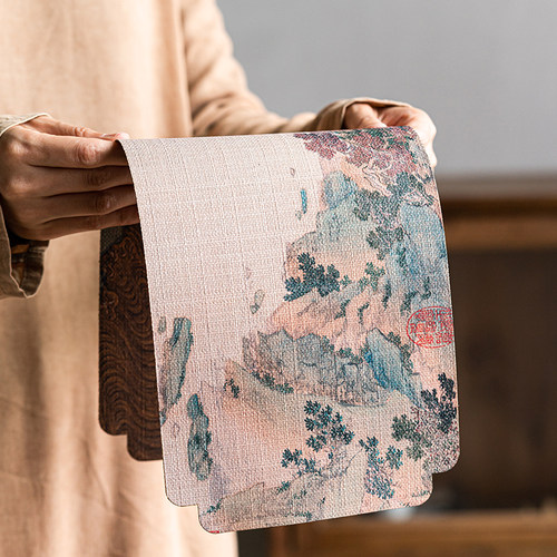 一人茶席垫子小尺寸干泡台织锦双面防水小茶席主人席布艺茶垫杯垫