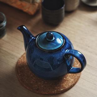创意陶瓷茶壶餐厅下午茶茶壶家用功夫茶壶釉下彩耐高温圆水壶 欧式