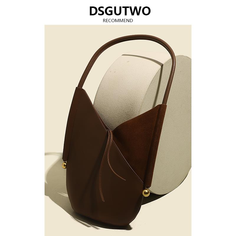 DSGUTWO 小众设计师单肩包精致通勤时尚水桶包2024高级感手提包装