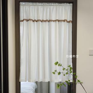 轻奢公主风白色门帘隔断家用免打孔卧室遮挡短帘厨房卫生间门 法式