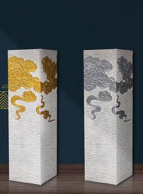 水泥金色祥云柱可承重200斤茶室装饰中式落地庭院客厅复古大摆件