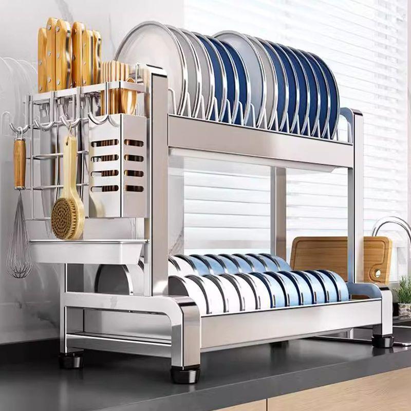 304不锈钢厨房碗碟置物架碗盘沥水架多功能放碗架碗筷收纳盒碗柜