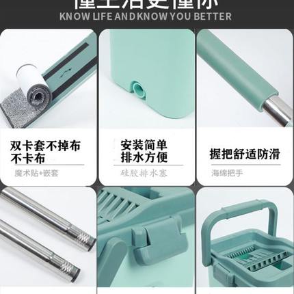 厂促Gy免手洗懒人平板拖把一拖净家用2024新款拖布墩布拖地带桶地