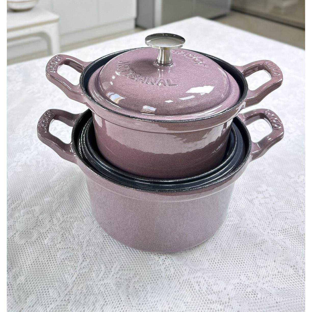 三厦黑底釉精品铸铁珐瑯锅16cm煎炸炖煮焖宝宝副食品锅无化学涂层