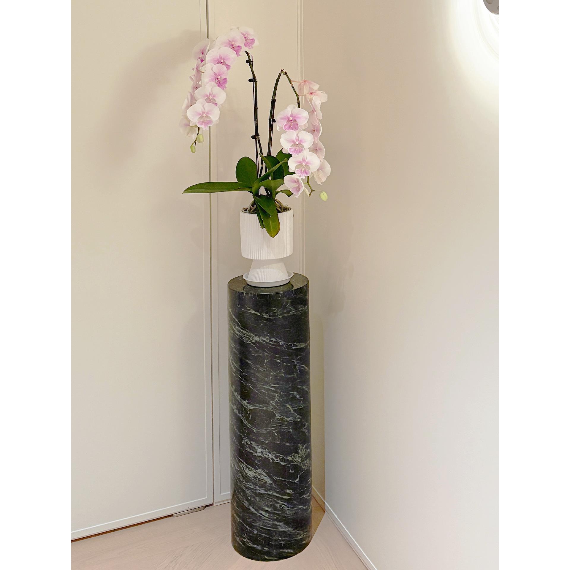 天然大理石圆柱形底座雕塑工艺品展示台现代简约轻奢装饰摆件玄关