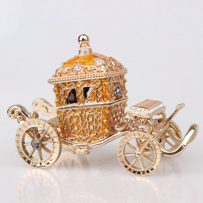 直供珐琅彩首饰盒家居创意摆件欧式轻奢马车家居装饰礼品新款