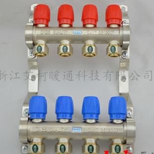 一寸精品全铜精品手动温控一体锻造地暖分水器暖气地热管分集水器