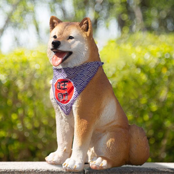 宠物狗模型树脂雕塑柴犬落地摆设金毛家居装饰露台庭院摆件