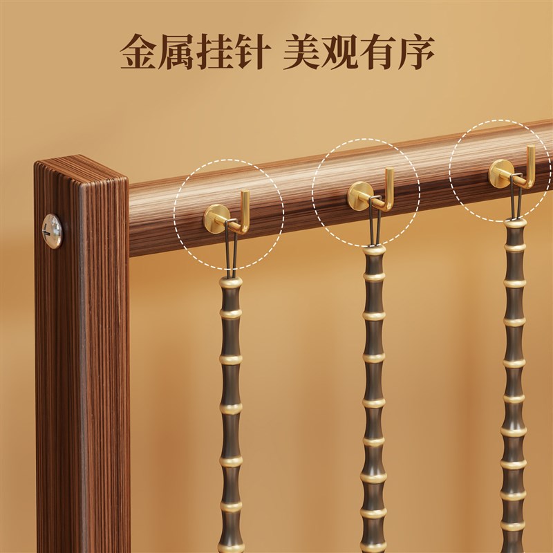 毛笔挂架多功能毛笔收纳架文房四宝摆件笔托中式实木悬挂式毛笔架