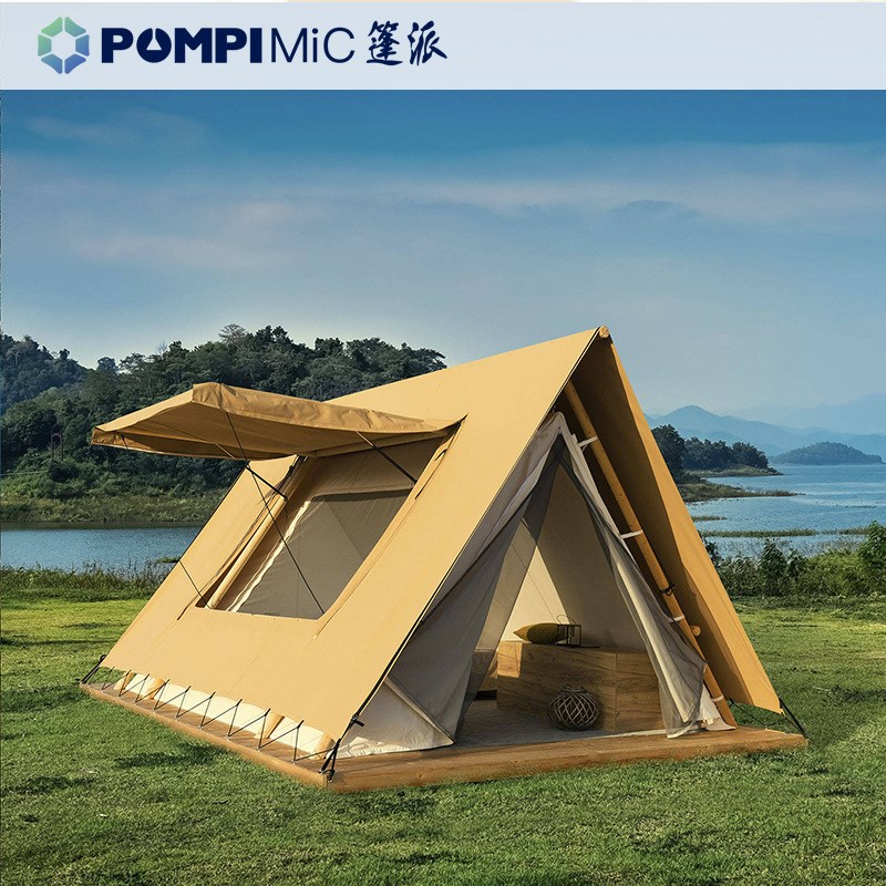度假村风景区屋网红打卡木结构篷房A级轻奢酒店营地三角形帐篷