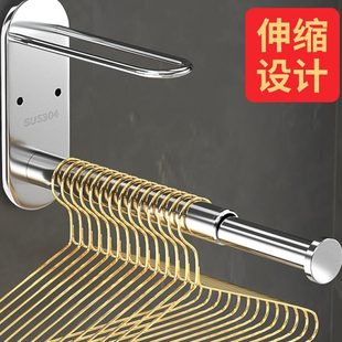 304不锈钢衣架收纳神器免打孔整理架家用挂钩阳台衣夹架子晾衣架