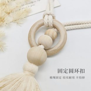 流苏编织绳子收纳固定窗帘扣环家居装 厂促简约轻奢窗帘绑带一对装