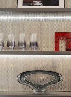 轻奢镂空加厚琉璃书房玄关电视柜酒店J桌面摆件红门型水晶饰品