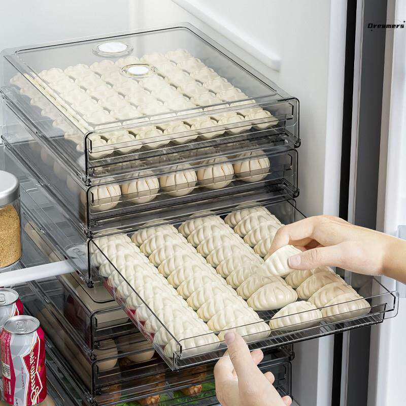抄手收纳盒冰箱用饺子盒专食品级抽屉式水饺馄饨子包子冷冻盒子