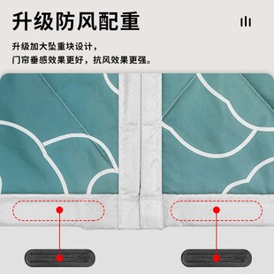 家用加厚棉门帘卧室防寒保暖隔音自吸帘客厅免打孔挡风隔断帘 冬季