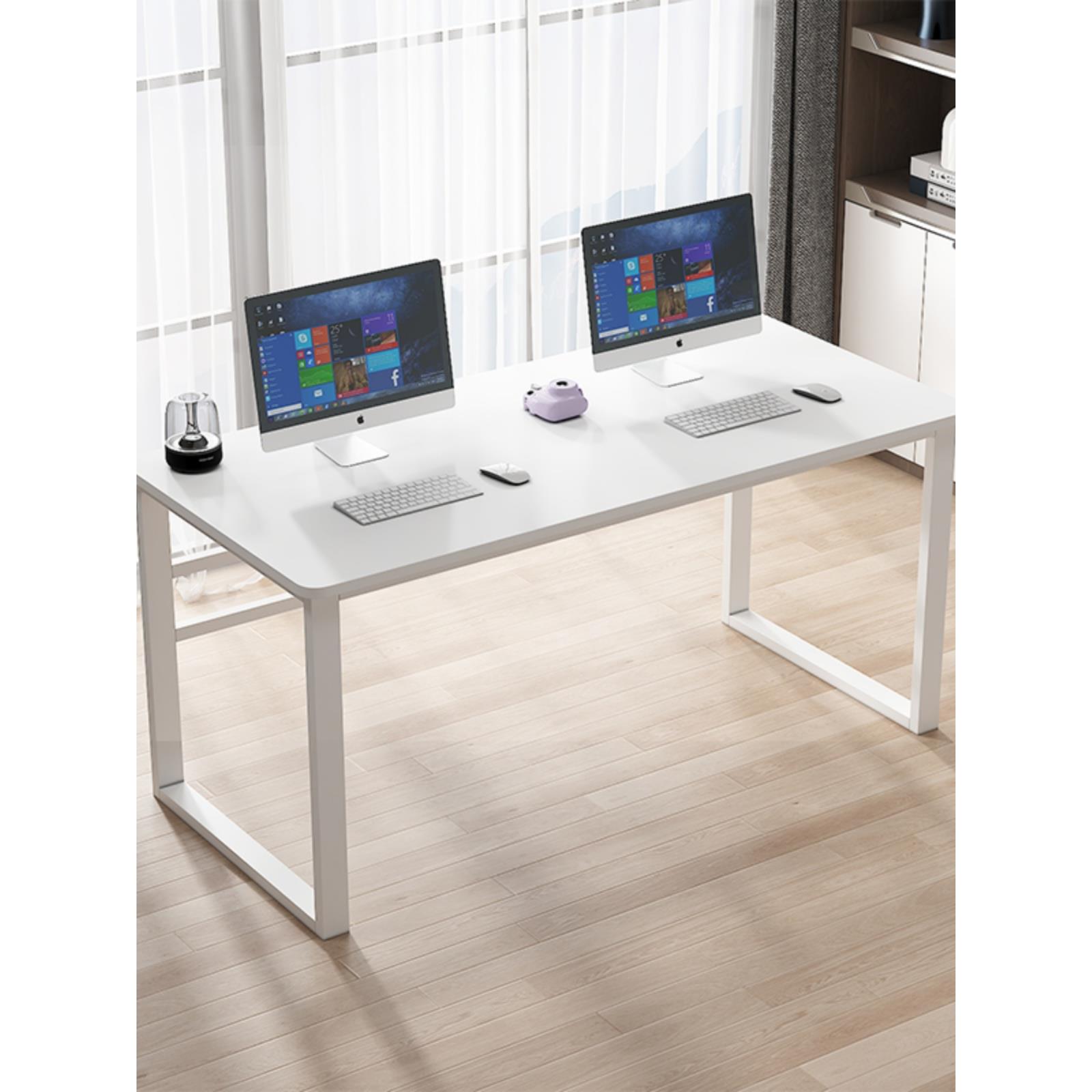 现代简约电脑桌双人书桌台式办公桌经济型卧室桌子学生书桌长条桌