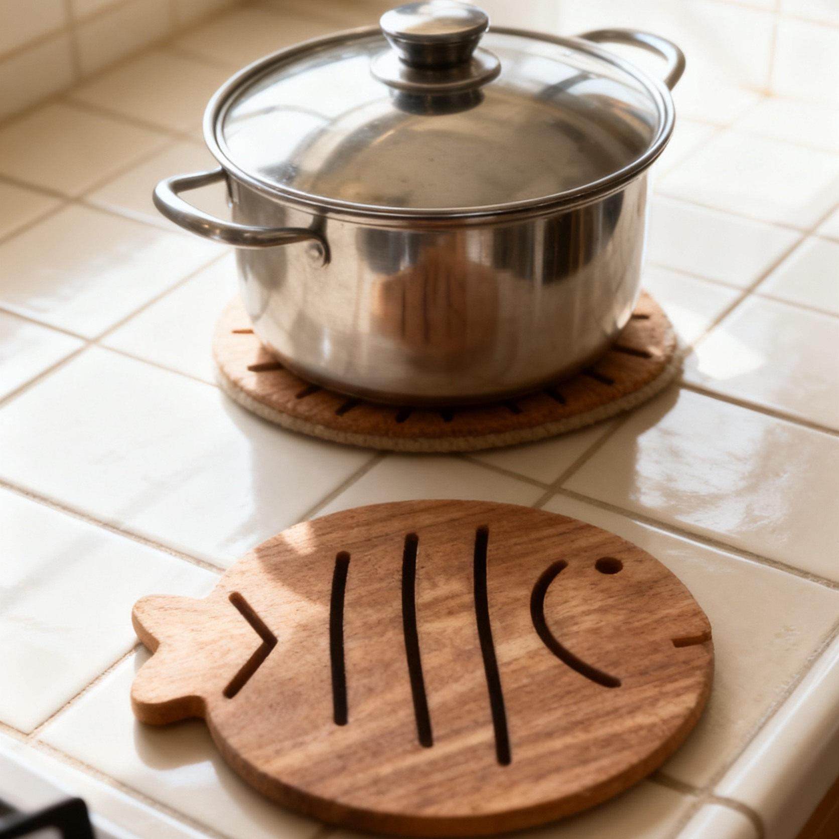 可爱实木创意小鱼造型隔热垫餐垫杯垫,餐饮具,餐垫,淘宝优惠券,粉丝福利购,淘宝优惠卷