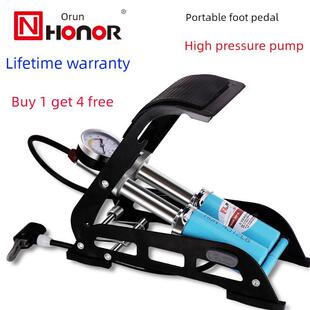 欧奈脚操式充气机电动汽车高压便携式气泵脚操式气泵带气压计