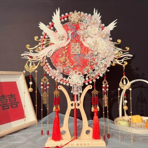 团扇新娘结婚diy材料婚礼出嫁秀禾却扇扇子高级喜扇双面中式婚扇,家居饰品,工艺扇/团扇/喜扇/折扇,淘宝优惠券,粉丝福利购,淘宝优惠卷