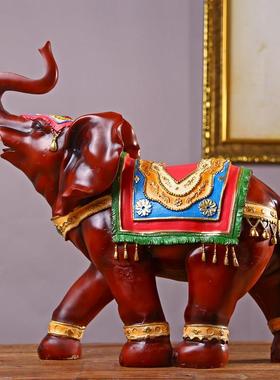 泰式大象摆件一对招财中式开业礼品客厅会所酒店办公室工艺装饰品