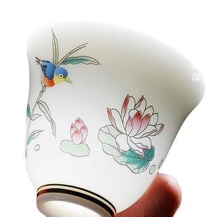 德化陶瓷羊脂玉小茶杯 功夫茶具品茗杯子白瓷可定log个人茶杯 套装