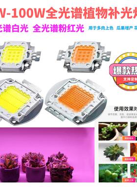 大功率10-100W全光谱LED灯珠380-840nm集成植物灯全波段灯珠