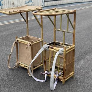 宁采臣背篓竹制书生书童背书箱行脚僧状元箱古装道具竹编徒步背包