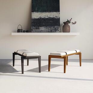 臻木造物中古风实木长凳家用高级餐桌凳简约卧室牀尾凳客厅长条凳