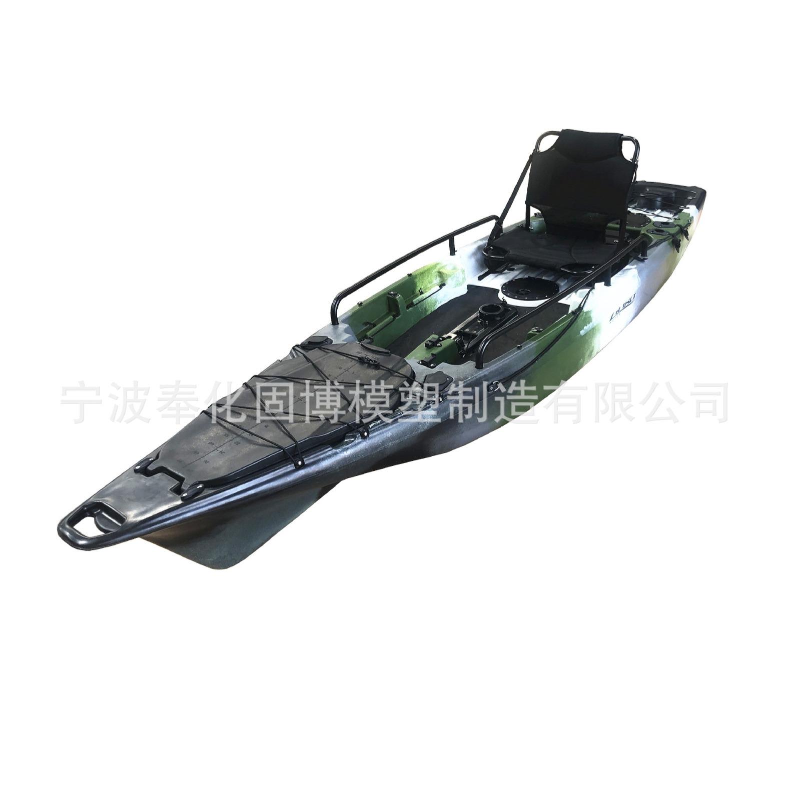 工厂直销单人脚踏划艇硬艇塑料滚塑艇脚踏皮划艇