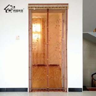 防蚊门帘家用静音磁性软纱门推拉卧室蚊帐门加密隔断轨道 厂促夏季