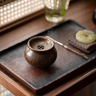 圭隐堂手工纯铜建水洗水家用复古小号迷你茶洗茶渣缸茶盂茶道零配