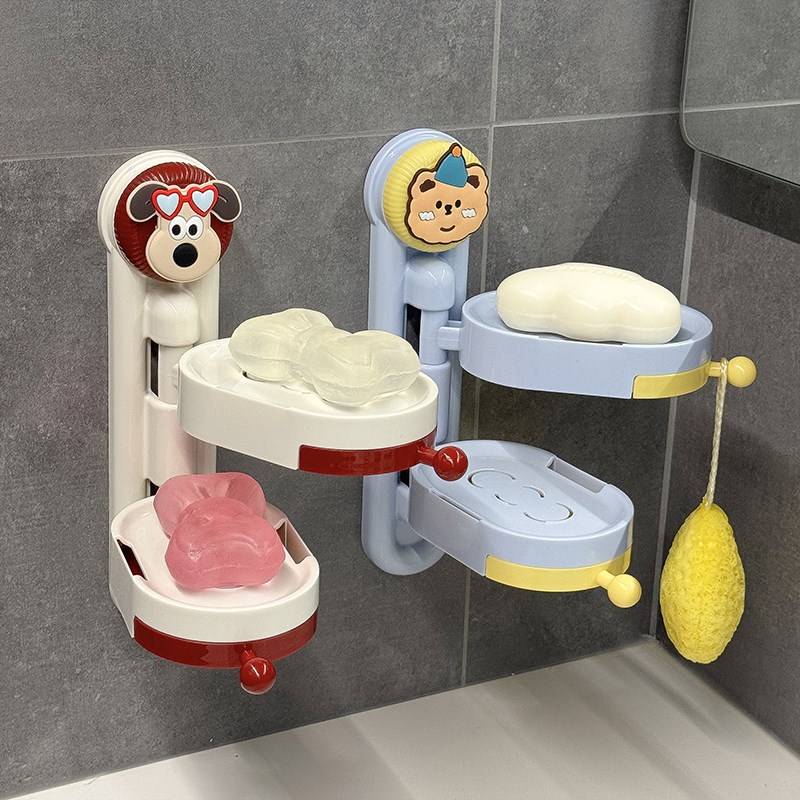 吸盘旋转肥皂盒壁挂式免打孔家用高档双层沥L水香皂置物架2025新